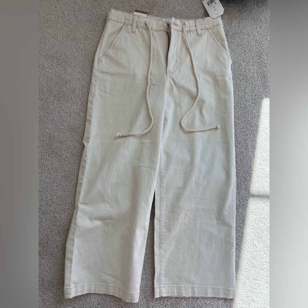 Wonderly High Rise  Wide Leg Cropped Jeans, size 10